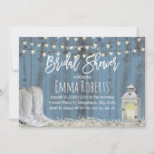 カントリーカウボーイブーツ&ランタンブライダルシャワー 招待状 (正面)