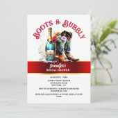 カントリーカウボーイブーツ ワイルドフラワー サマー バブル 招待状 (スタンド正面)
