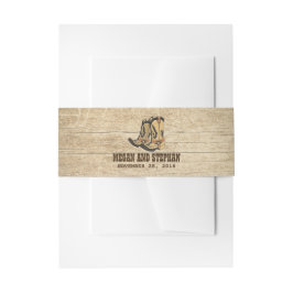 カントリーカウボーイ素朴ブ結婚ーツ 招待状ベリーバンド