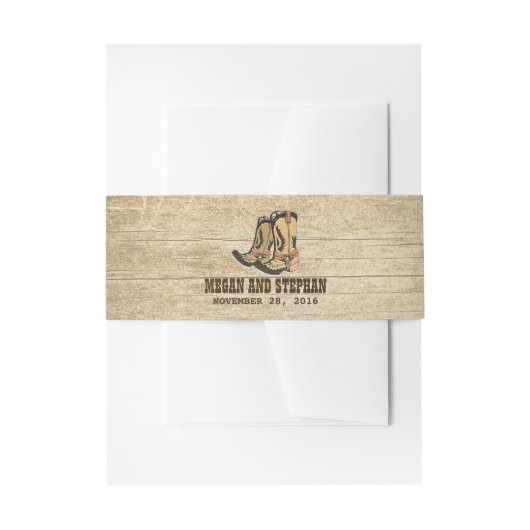 カントリーカウボーイ素朴ブ結婚ーツ 招待状ベリーバンド (正面例)