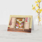 カントリーカップボードノートカード カード (黄色い花)