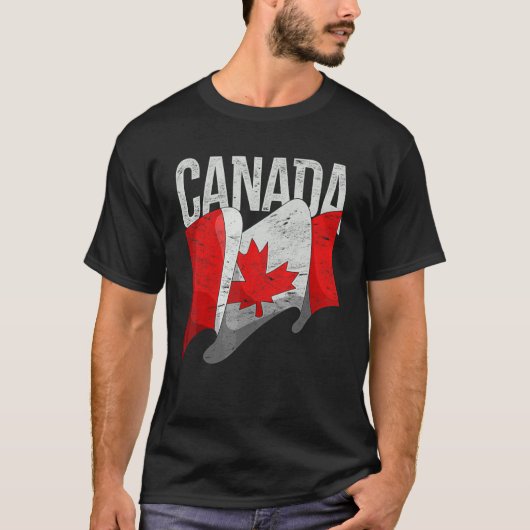 カントリーカナダ国旗Maple Leafカナダ Tシャツ (正面)