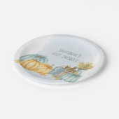 カントリーカボチャパーソナライズされた秋パーティー ペーパープレート (アングル)