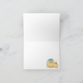 カントリーカボチャ青い水色 サンキューカード (内部)