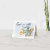 カントリーカボチャ青い水色 サンキューカード (正面)