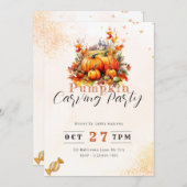 カントリーカボンプキンオレンジカボキンカービングパーティー 招待状 (正面/裏面)