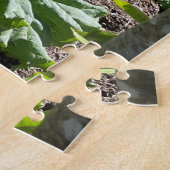 カントリーガーデンとルバーブとテラコッタポット ジグソーパズル (側面)