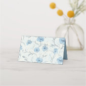 カントリーガーデンエレガントフローラブルー結婚ズ プレイスカード (裏面)