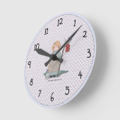 カントリーガーデンガールウォールクロック ラウンド壁時計 (傾斜)