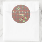 カントリーガーデンバタフライブックシール ラウンドシール (バッグ)