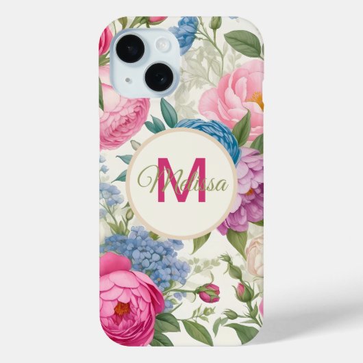 カントリーガーデンバラと牡丹フローラ Case-Mate iPhoneケース (裏面)