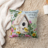 カントリーガーデンバードハウス、鳥とフローラ クッション (ブランケット)