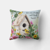 カントリーガーデンバードハウス、鳥とフローラ クッション (裏面)
