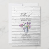 カントリーガーデン素朴スイートピーフローラの結婚Inv 招待状 (正面)