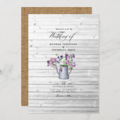カントリーガーデン素朴スイートピーフローラの結婚Inv 招待状 (正面/裏面)