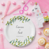 カントリーガーデン離れユーカリス結婚の緑 ペーパープレート (パーティー)