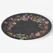 カントリーガールのスタイルの花輪アートモチーフ ペーパープレート (アングル)