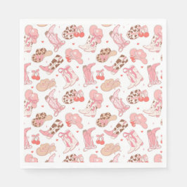 カントリーガールカウボーイブーツn'ハット スタンダードランチョンナプキン