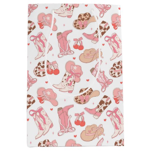 カントリーガールカウボーイブーツn'ハット ミディアムペーパーバッグ (正面)