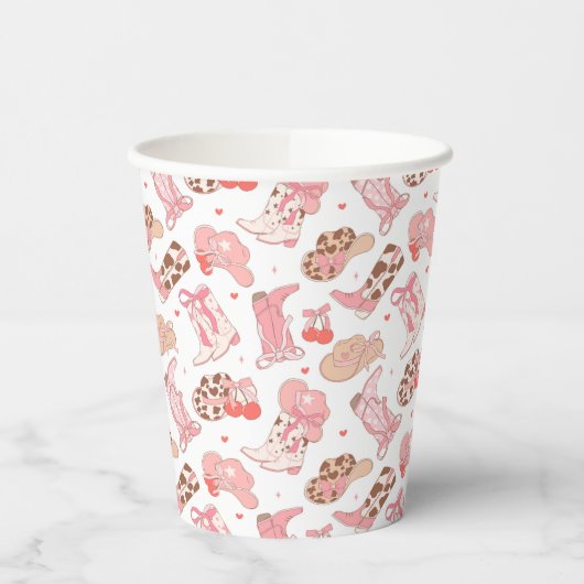 カントリーガールカウボーイブーツn'ハット 紙コップ (左)