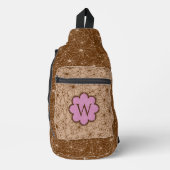 カントリーガール素朴フローラルパターンピンクブラウン スリングバッグ (正面)