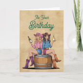 カントリーガール誕生日カード シーズンカード (正面)