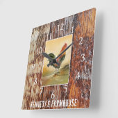 カントリーキッチンオンド素朴リーウッド農家名 スクエア壁時計 (傾斜)