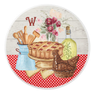 カントリーキッチンモノグラム引出し セラミックノブ