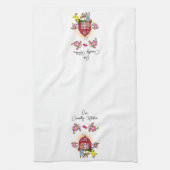 カントリーキッチン牛ホワイトキッチンハンドタオル キッチンタオル (縦)