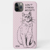 カントリーキャットドゥストレスMEOWTピンク水玉模様 Case-Mate iPhoneケース (裏面)