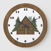 カントリーキャビンの漫画の壁時計 ラージ壁時計 (正面)
