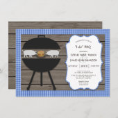 カントリーギンガムウッドI DO BBQ婚約パーティ 招待状 (正面/裏面)