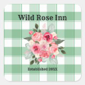 カントリーギンガムワイルドバラB & Bカスタムファームハウス スクエアシール (正面)