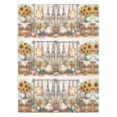 カントリークラシックレトロキッチンヒマワリ テーブルクロス (正面)