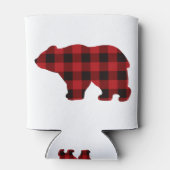 カントリークラシック赤と黒の格子柄クマ 缶クーラー (裏面)
