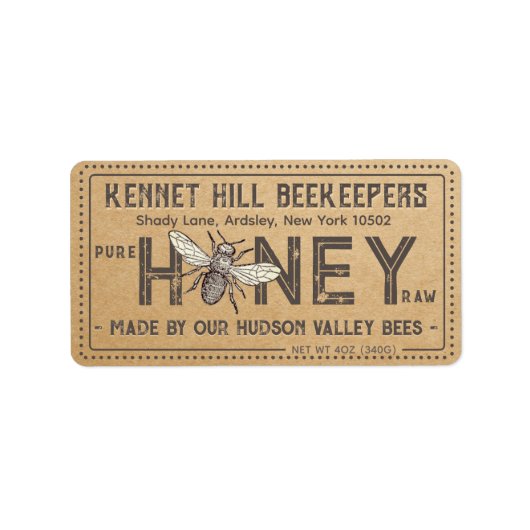カントリークラフトグランジファームハウスローハニーラベルビー ラベル (正面)