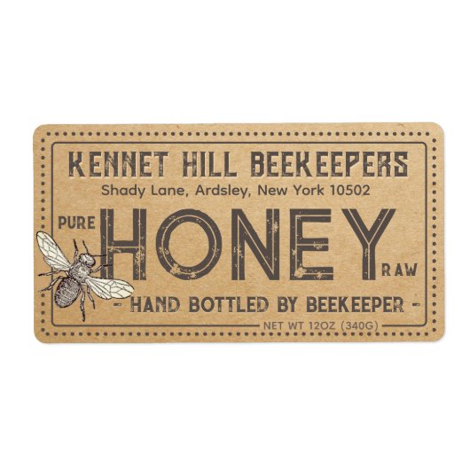カントリークラフトグランジファームハウスローハニーラベルビー ラベル (正面)