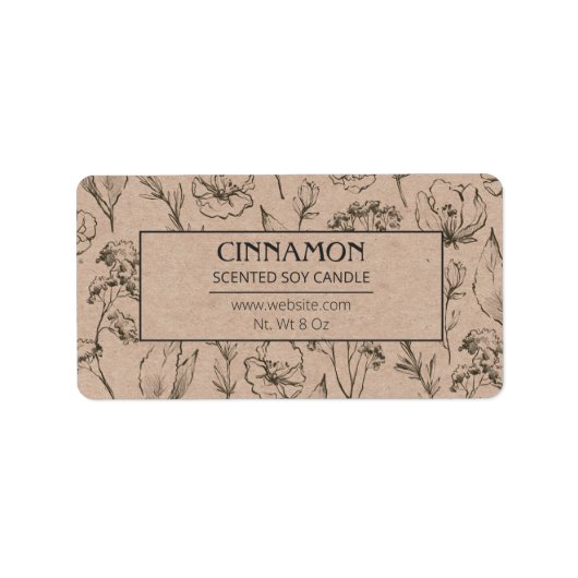 カントリークラフトワイルドフラワーとハーブキャンドルラベル ラベル (正面)