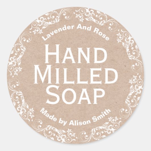 カントリークラフト及びレース石鹸キャンドルソイメルトラベル ラウンドシール (正面)