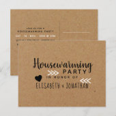 カントリークラフト引っ越し祝いパーティーパーティの招待状 インビテーションポストカード (正面/裏面)