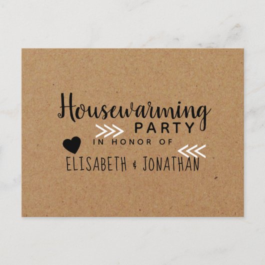 カントリークラフト引っ越し祝いパーティーパーティの招待状 インビテーションポストカード (正面)