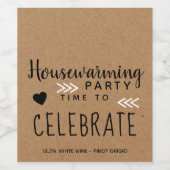 カントリークラフト引っ越し祝いパーティーパーティー ワインラベル (シングルラベル)