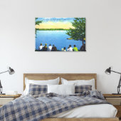 カントリークラブビューオブセイボートレガッタオンレイク キャンバスプリント (インサイチュ (寝室))