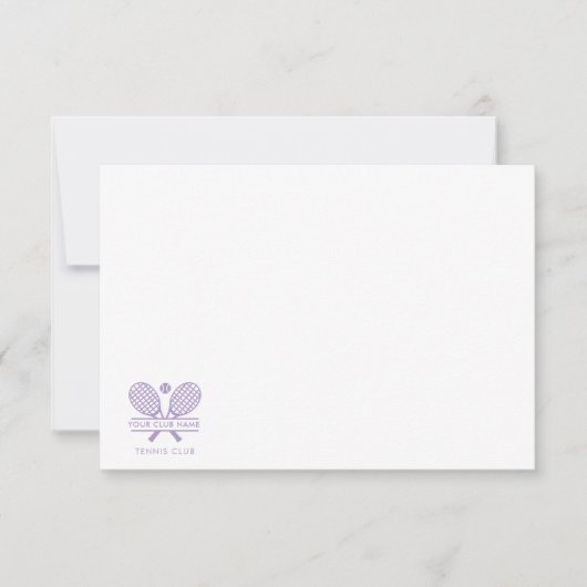 カントリークラブ名テニスコートを任意の色で追加 サンキューカード (正面)