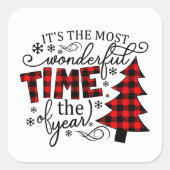 カントリークリスマスで最も素晴らしい時間 スクエアシール (正面)