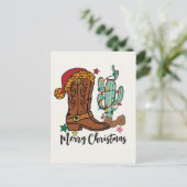 カントリークリスマスウェスタンブーツ シーズンポストカード (スタンド正面)