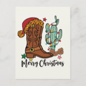 カントリークリスマスウェスタンブーツ シーズンポストカード (正面)