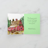 カントリークリスマスオールドレッドバーングリーティングカード シーズンカード (内部)