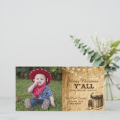 カントリークリスマスカード – カウボーイブーツとライト シーズンカード (スタンド正面)