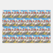 カントリークリスマスキッズウマカーフと羊 ラッピングペーパーシート (正面3)